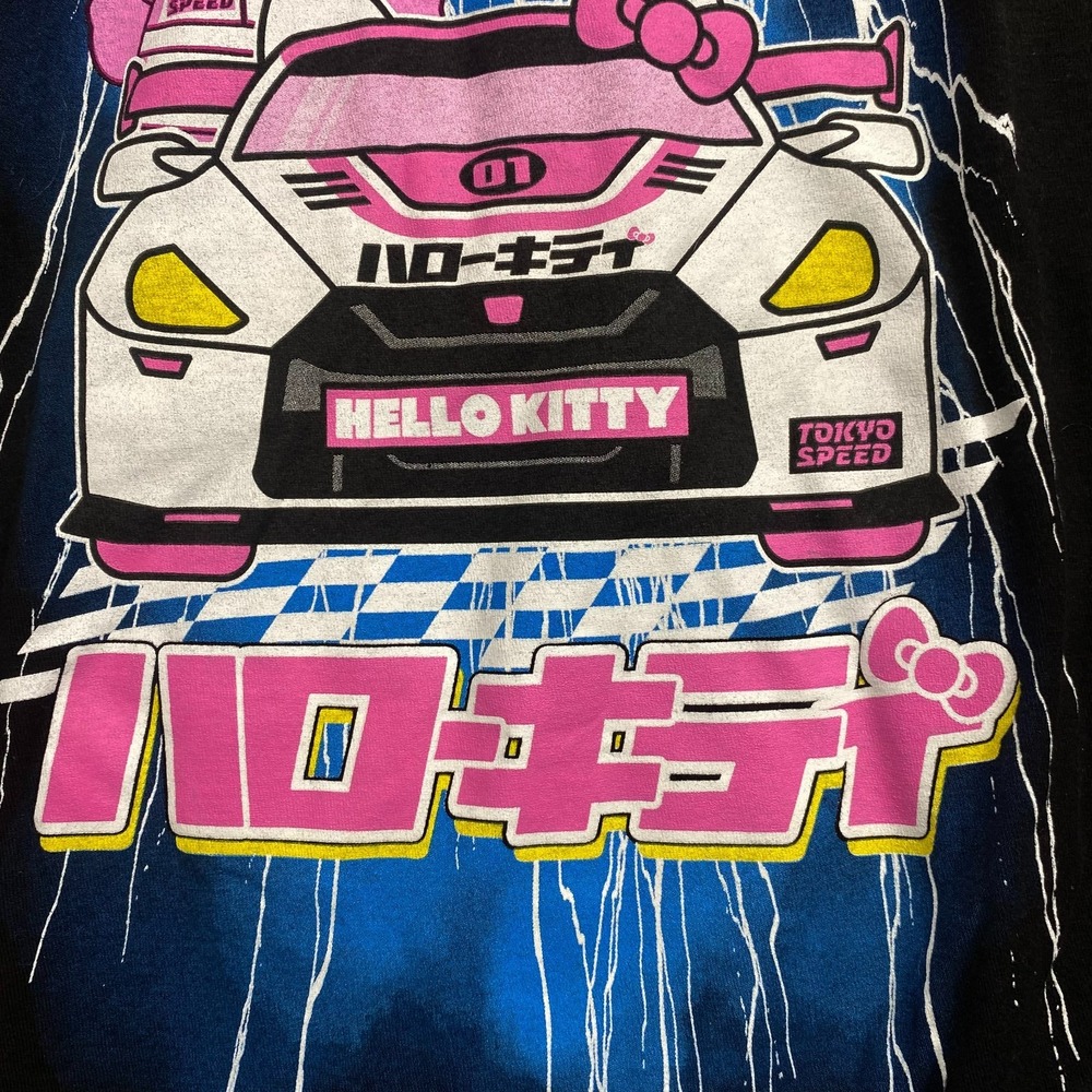 Hello Kitty Sanrio Tokyo Speed Race Car T-Shirt Mens Large Black Pink Bioworld - Picture 4 of 6